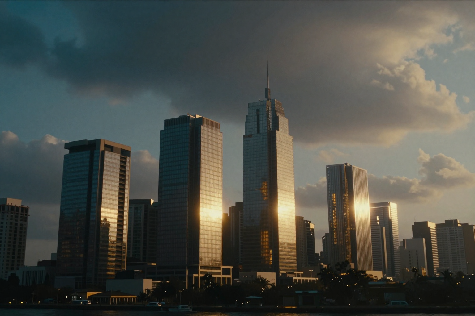A golden-hour Colombo skyline, generated in-house.